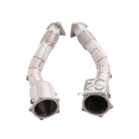 Downpipe Knalpot OEM High Flow 200CELL untuk Porsche Cayenne 957 Turbo 4.8T V8 2006-2010, Upgrade Performa Dumppipe