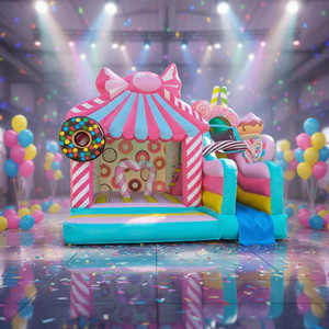 Château gonflable sur le thème des bonbons avec toboggan, château gonflable commercial pour enfants pour les fêtes d'<span class=keywords><strong>anniversaire</strong></span> - Product Image 6
