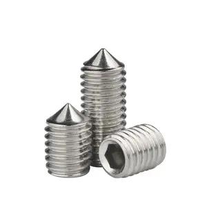 Hexagon Socket Set Screws Grade 8.8/10.9/12.9 304/316 Stainless Steel Fully Threaded Rod Pointed Tip Fine Teeth Machine Screws