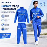 Ensemble d'entraînement de football à col zippé, survêtement de football personnalisé par sublimation, uniforme d'équipe OEM ODM, faible MOQ, vente en gros, pour jeunes et adultes