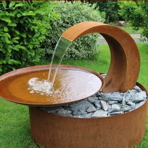 น้ำพุเหล็ก Corten กลางแจ้ง,น้ำพุน้ำอุปกรณ์ตกแต่งสวนน้ำตกฟองตานาการ์เด้น - Product Image 6