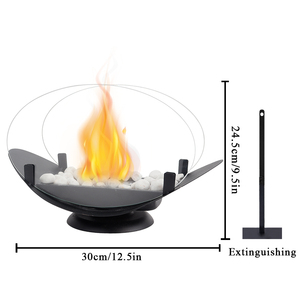 <span class=keywords><strong>Camino</strong></span> da tavolo autoportante ovale in vetro a doppia faccia <span class=keywords><strong>camino</strong></span> a <span class=keywords><strong>bioetanolo</strong></span> in metallo nero - Product Image 6