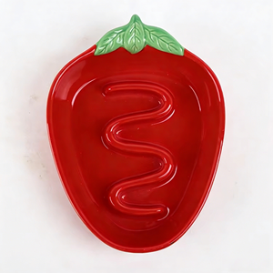 <b>Ceramic</b> Strawberry Style Anti-Gulping <b>Dog</b> Bowl For Small Medium Large <b>Dogs</b> - Product Image 2