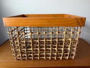 Panier vintage rustique en bambou et rotin, fait main aux Philippines, panier de rangement décoratif tissé naturellement, fournisseur et fabricant en gros - Product Image 4