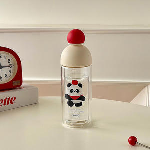 Tasse en verre à double paroi Panda 220 ml 330 ml, résistante à la chaleur, en borosilicate de haute qualité, design cartoon, pour le bureau ou comme cadeau - Product Image 1