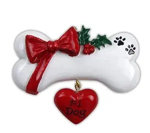 2021 personalized decoration dog bone bow Christmas ornaments