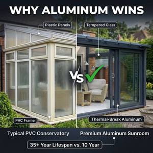 Yeyon 2026 OEM Véranda en verre et aluminium de qualité supérieure, à rupture de pont thermique, pour jardin résidentiel extérieur - Product Image 6