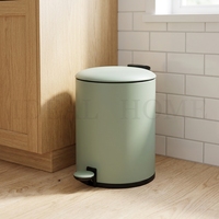 Poubelle à pédale en acier inoxydable avec revêtement vert, plusieurs tailles disponibles, pour salle de bain