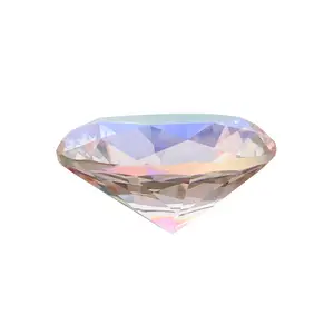 Adereços de decoração de vidro transparente, atacado, 100mm, cristal, grande diamante para foto de unhas