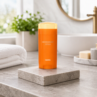 Tube de déodorant en plastique personnalisé de 15 ml, 30 ml, 50 ml, 75 ml, couleur orange, pour emballage de bâtonnets de déodorant