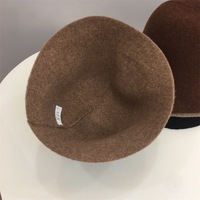 Sombreros de cubo de punto de invierno con logotipo personalizado para mujer, sombrero Fedora para iglesia, boda, señora, Cloche, gorro de punto de lana liso en blanco 100%, gorro cálido