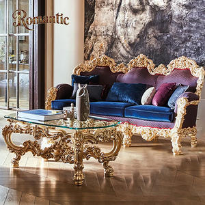 Venta de Fábrica, Sofá Estilo Rococó Francés Luis XV, Madera Maciza al por Mayor, Tallado a Mano, Tela de Alta Gama, Muebles Barrocos - Product Image 5