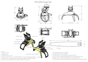 XUVOL scie 60550mm pelle coupe du bois grappin 90W scie à saisir pour abattre et saisir les arbres - Product Image 3