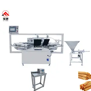 Linha de produção automática de rolos de waffle para fazer rolos de coco, preço de fábrica