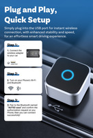 EKIY EC15-DD Dongle portable mini USB sans fil Carplay & Android Auto avec 1 an de garantie