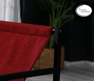 Muebles de sala de estar de hierro y tela, silla cómoda, sillas de playa de Color rojo para el hogar y hoteles, muebles de uso para restaurantes - Product Image 4