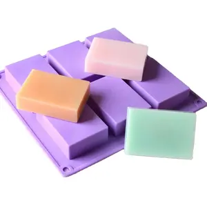 Stampo per sapone rettangolare eco-friendly durevole da 100 ml di alta qualità più spesso 6 fori rettangolari per fare sapone in Silicone