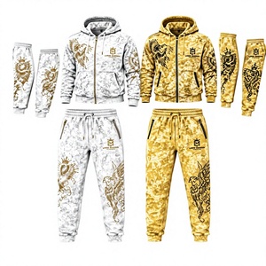 Chándal con Capucha para Hombre, Manga Larga, 100% Algodón, Cierre con Cordón, Bolsillos Laterales, Transpirable, Ropa Casual de Invierno - Product Image 3