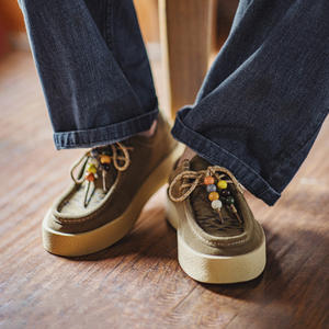 حذاء رجالي من Maden، حذاء قارب للرجال، طراز كلاسيكي لملابس العمل بنعل سميك من جلد الشمواه، حذاء كاجوال منخفض بتصميم قديم للمكتب، شتوي، جاهز للشحن، رائج لعام 2025 - Product Image 3