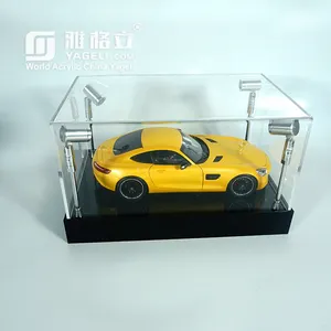 China Supplier Custom Clear Acrylic 1 18 Scale Model Car Lighting Display Case With Led Lights