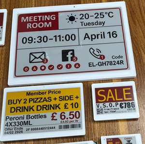 Etiquetas Electrónicas de Precio Digitales ESL con Pantalla de Tinta Electrónica de 2.9 Pulgadas y 4 Colores, Solución Bluetooth Cloud API - Product Image 5