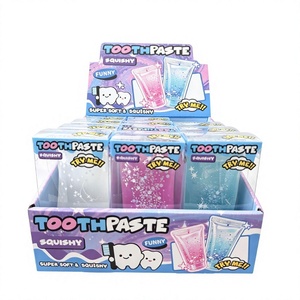 Juguete antiestrés de pasta de dientes blandita y moldeable con brillantina para niñas - Product Image 2