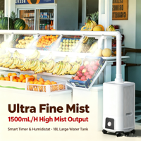 Humidificateur ultrasonique portable électrique de grande capacité 18L avec générateur de brume et aromathérapie pour hôtel et usage domestique