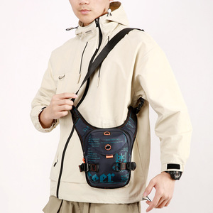 Multifunctional Chest Bag Water Resistant Gray Letter Pattern Outdoor Sports Crossbody Bag For Men Women - Product Image 3