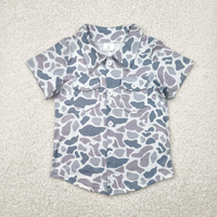 Chemise pour garçon avec boutons en forme de cactus et de voitures de dessin animé