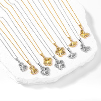 ZIRCON caméra cachée or trèfle chaîne croix lettre en acier inoxydable bijoux fins colliers de mode pour femmes hommes