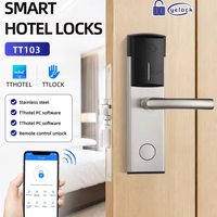 Cerradura Inteligente para Puerta de Hotel con Tarjeta RFID Antirrobo y Acabado Pulido TTLock, con Software de Gestión TTHotel