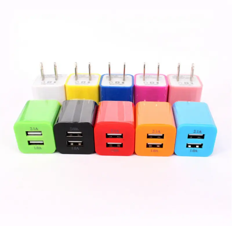 Grosir 5V 1A 2 USB 2 Port Adaptor Perjalanan Pengisian Cepat Pengisi Daya Dinding USB