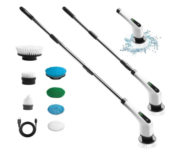 Electric Spin Scrubber 2022 New Cordless Cleaning Brush with 8 Replaceable Drill Brush Heads
