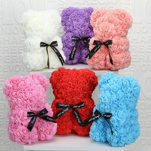 Regalo <span class=keywords><strong>al</strong></span> <span class=keywords><strong>por</strong></span> <span class=keywords><strong>Mayor</strong></span> para Navidad y San Valentín, Oso de Peluche de 25 cm Hecho de Rosas de Jabón de PE Preservadas en Caja de Regalo para Mamá y Mujeres - Product Image 2