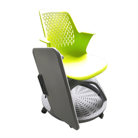 Chaise de formation pour étudiants célibataires de réunion de bureau administratif en gros avec porte-gobelet et tablette pivotante à 360 degrés