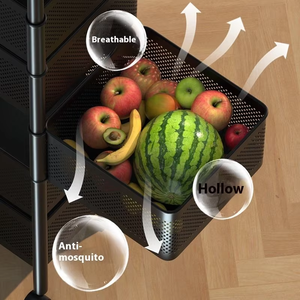 High Quality Multi-Layer Metal <strong>Kitchen</strong> <strong>Storage</strong> <strong>Rack</strong> Rotating Household <strong>Rack</strong> with Multiple Functional <strong>Storage</strong> Shelves - Product Image 5