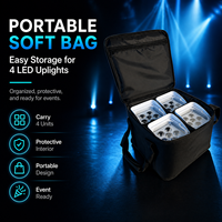 8 focos LED Par RGBWA+UV inalámbricos de 6x18W con WiFi y APP, 2 bolsas, batería recargable, acero inoxidable, 16.7M colores, IP33