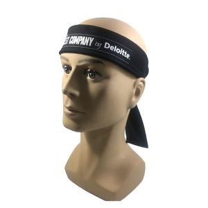 Bandeau de sport japonais en coton noir doux personnalisé, bandeau pour homme avec logo - Product Image 1