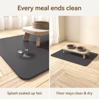 Tapis d'alimentation pour animaux de compagnie antidérapant double face, absorbant et à séchage rapide