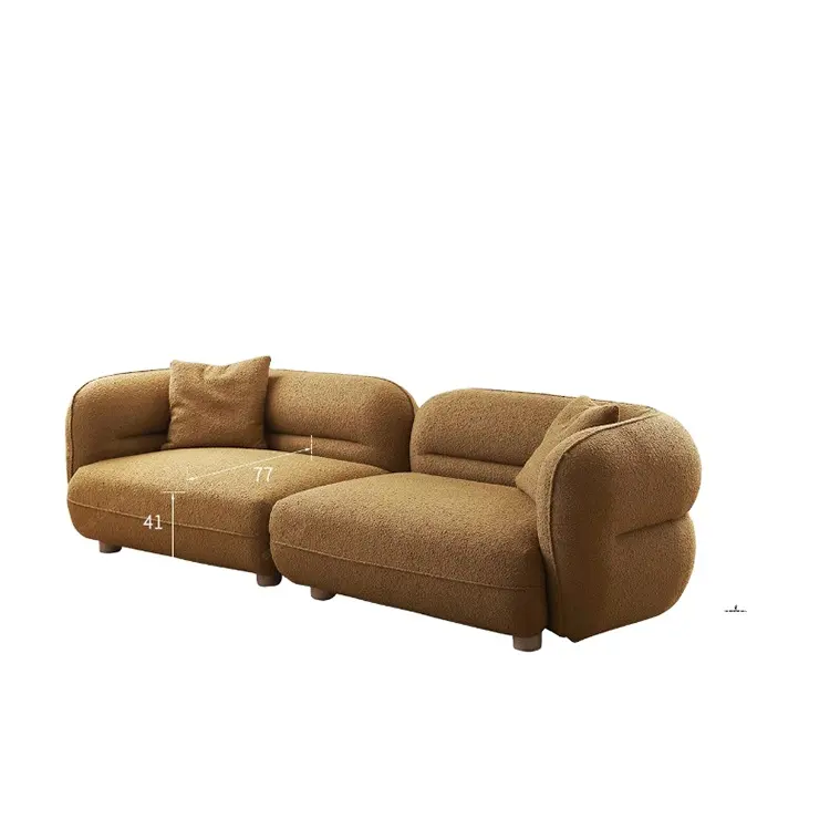 SPARKLE Butter estilo sofá curvo moderno simple diseño maestro recto sala de estar sofá de terciopelo