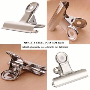 Stainless Steel Chip Bag Heavy Duty Food Bags <b>Clips</b> for Kitchen Office School Large Bull Binder Paper <b>Clamp</b> Promotion Gift - Product Image 3