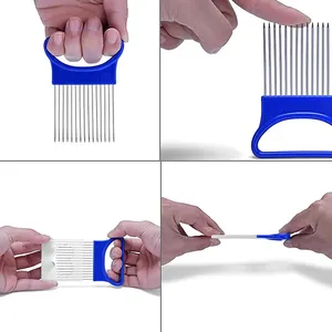 Cà chua hành tây rau Slicer cắt Viện trợ chủ hướng dẫn slicing Cutter an toàn ngã ba hành tây chủ cho slicing - Product Image 5