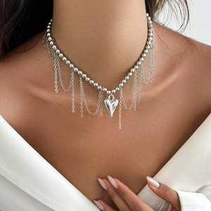 <span class=keywords><strong>Collier</strong></span> à pampilles en chaîne cœur en métal <span class=keywords><strong>Collier</strong></span> à clavicule en perles de cristal simple <span class=keywords><strong>pour</strong></span> femmes Ensemble <span class=keywords><strong>collier</strong></span> <span class=keywords><strong>et</strong></span> <span class=keywords><strong>laisse</strong></span> <span class=keywords><strong>pour</strong></span> chien de luxe - Product Image 2