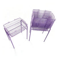 Cesta de Compras para Supermercado e Rack de Cestas com Base Alta de Metal para Loja de Conveniência e Loja de Cosméticos