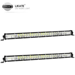 Barra de luz de led pequena, alta potência, fileira dupla, 180w, 12-24v, 20 polegadas, feixe de led, para jeeps, para barra de luz off-road