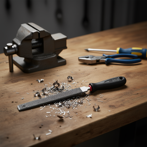 Lima metálica 990 F con mango negro para trabajos de modelado y alisado de precisión - Product Image 3