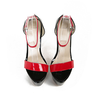 En stock, nouvelles sandales pour femmes à talons hauts, plateforme imperméable, mélange de couleurs, talon fin de 16 cm, printemps et été, taille 46 - Product Image 5