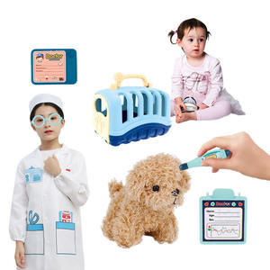 Kit de jeu de rôle vétérinaire avec chien en peluche, outils médicaux, sac de transport pour animaux, développement de l'empathie, compétences de vie, jouet éducatif pour enfants - Product Image 1