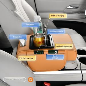 Coussin d'accoudoir multifonctionnel avec fonction de charge et support de rangement six-en-un pour <span class=keywords><strong>voiture</strong></span> universelle, design ciel étoilé - Product Image 2