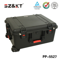 Valise de transport robuste en plastique étanche IP67 avec roues lisses, vente en gros d'usine